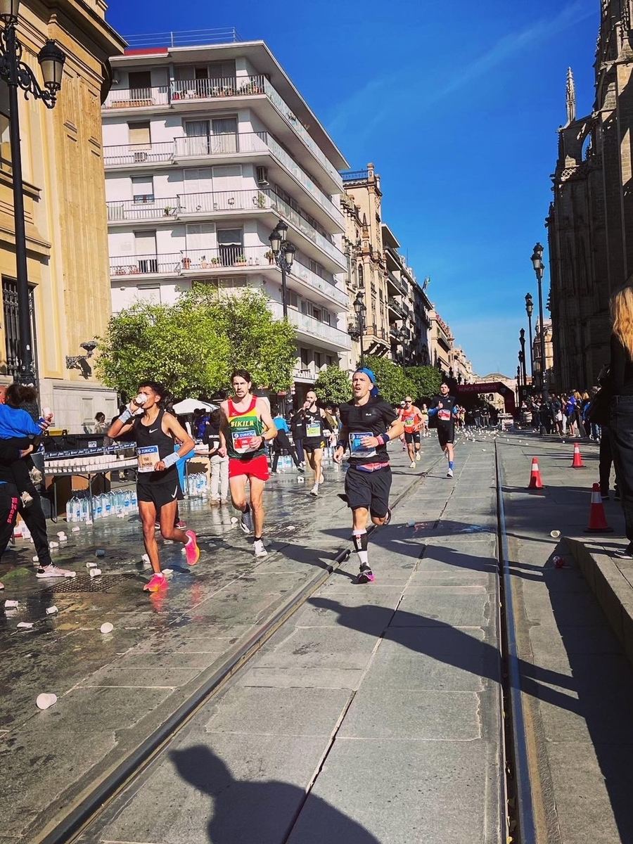 Runners in the streets of Sevilla