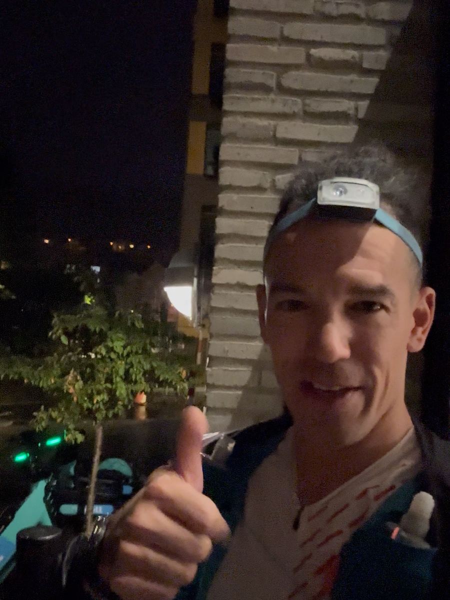 Dominik Erne at the start in St. Gallen before dawn